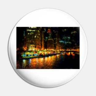 The Chicago River at Night Pin