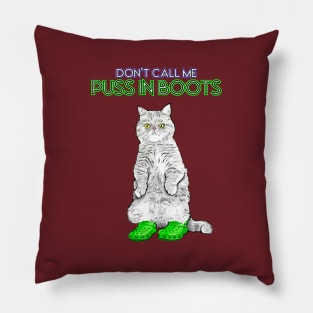 Kitty in Clogs- Green Pillow