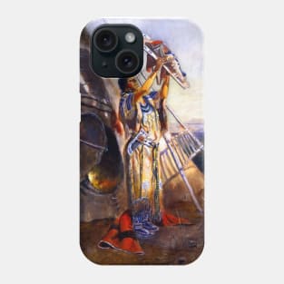 “Sun Worship in Montana” by Charles Russell Phone Case