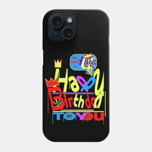 Happy Birthday Alphabet Letter (( W )) Dazzling Creative Design Phone Case