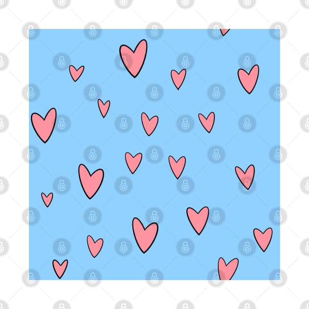 Kawaii Pastel Hearts- Blue by SturgesC