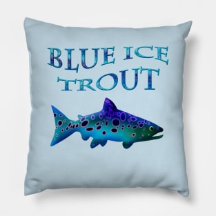 Blue Ice Trout Pillow