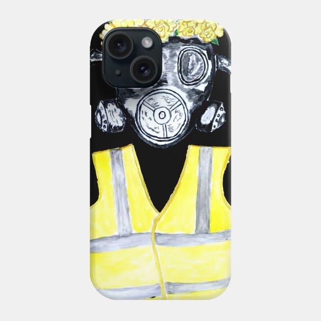 Gas Mask and Yellow vest Phone Case by AnnArtshock