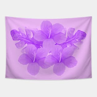 Tropical Purple Hibiscus Flower Tapestry