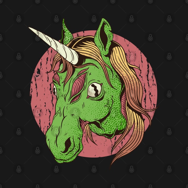 Zombiecorn Retro Creepy Halloween Zombie Unicorn by M n' Emz Studio