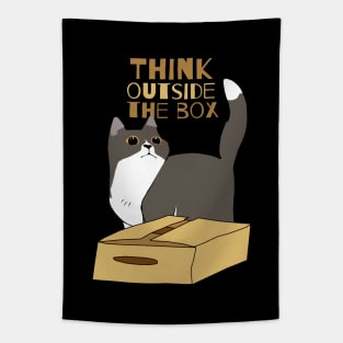Chubby Cat and the Box Tapestry
