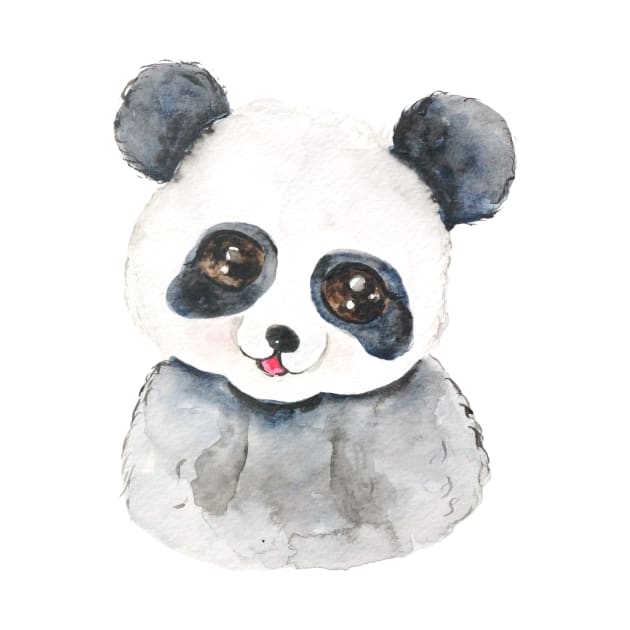 cute panda watercolor by colorandcolor