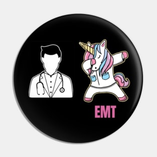 EMT Dabbing Unicorn Funny Boring Doctor Quote Fun Pin