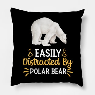 Easily Distracted By polar bear Pillow