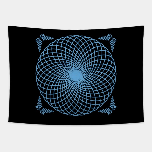 pastel blue orbital paths mandala Tapestry by Spazashop Designs