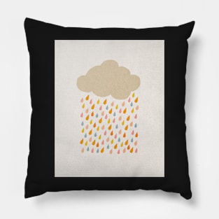 Cloud, Rain drops, Abstract, Mid century modern kids wall art, Nursery room Pillow