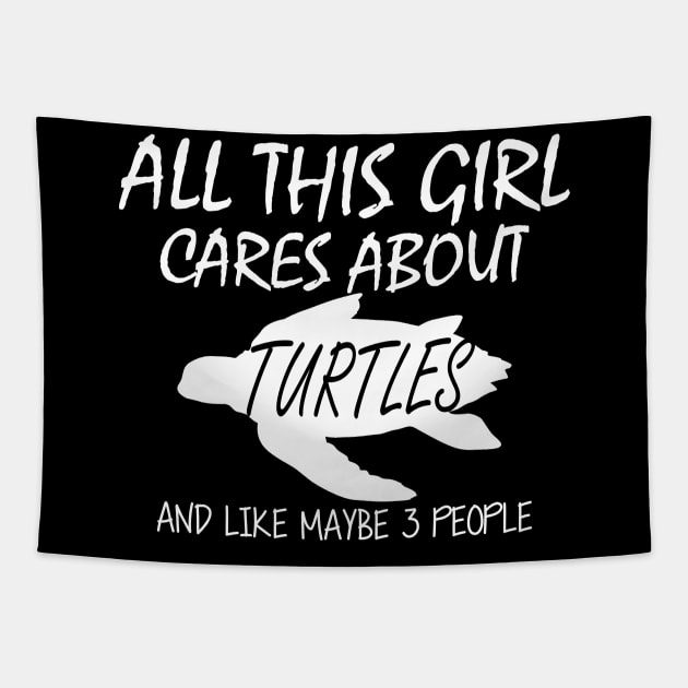 Turtle Girl - All this girl cares about turtles Tapestry by KC Happy Shop