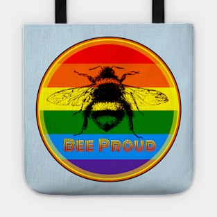 BEE PROUD. Celebrate Manchester Pride with this rainbow coloured bee design Tote