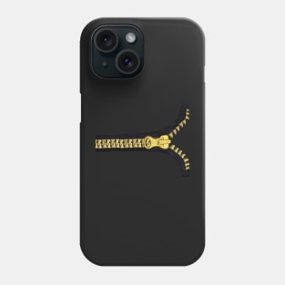 Black with gold zipper Phone Case