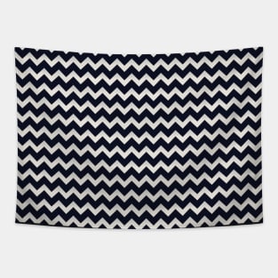 Pretty Simple Chevron Stripes Navy Blue and White Shadow Tapestry