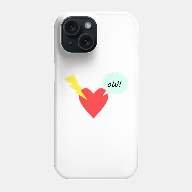 HEART THUNDER OW! THE PAIN OF RELATIONSHIPS Phone Case by STARNET