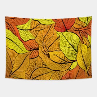 Orange & Yellow Leaves Tapestry