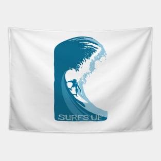 RETRO SURFS UP POSTER ART Tapestry