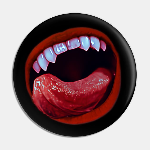 Vampire Snack Time | Fanged Vampire Lips Pin by Vampyre Zen