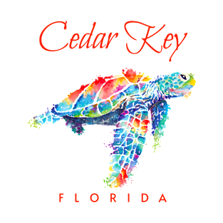 Cedar Key Florida Watercolor Sea Turtle T-Shirt