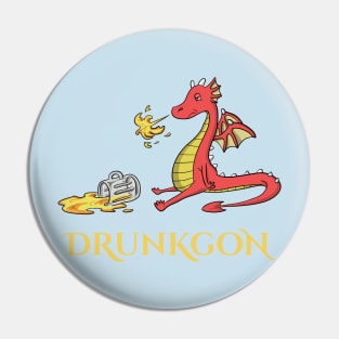 Funny Cute Drunk Dragon love Beer Alcohol Adult Gift Pin