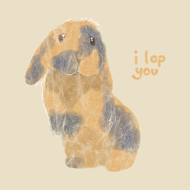 I Lop You Harlequin Holland Bunny by bunsnbells