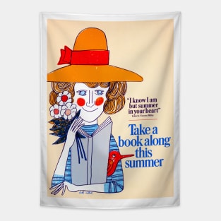 Take A Book Along This Summer! 1966 by Bill Sokol Tapestry