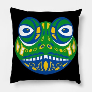 lizard iguana colourful funny head Pillow