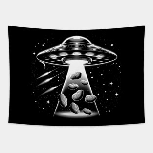 Savory Chicken Nugget UFO Love, Tee Trendsetter Extravaganza Tapestry