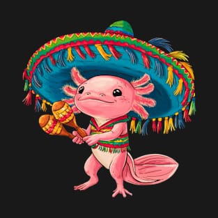 Axolotl Wearing Sombrero Cinco de Mayo T-Shirt