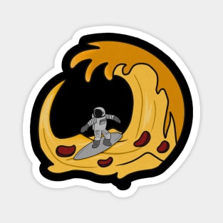Funny Pizza Lover, Astronaut Surfing Magnet