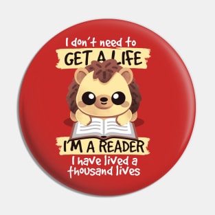 reader hedgehog Pin