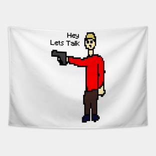 hey, Let's talk pixel art gunman Tapestry