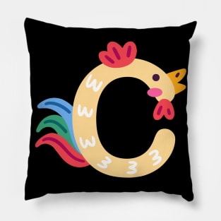 Letter C  animal alphabet back to school Pillow