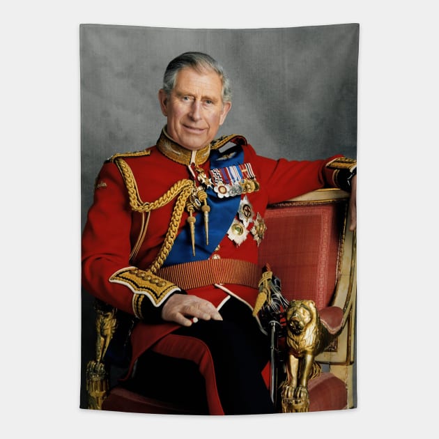 King Charles III Tapestry by valentinahramov