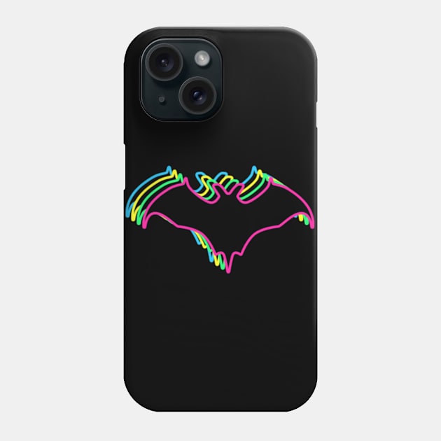 Bat 80s Neon Phone Case by Nerd_art