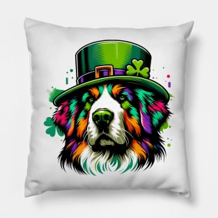 Braque Francais Pyrenean Revels in Saint Patrick's Day Pillow