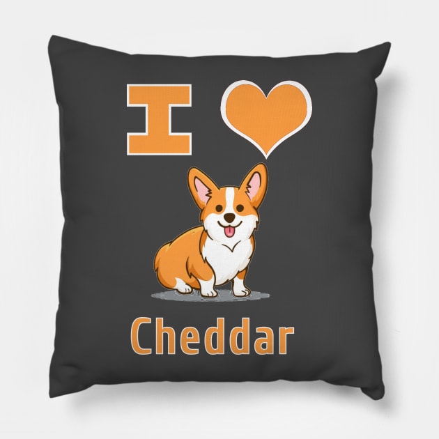 I Heart Cheddar Pillow by Pretty Good Shirts