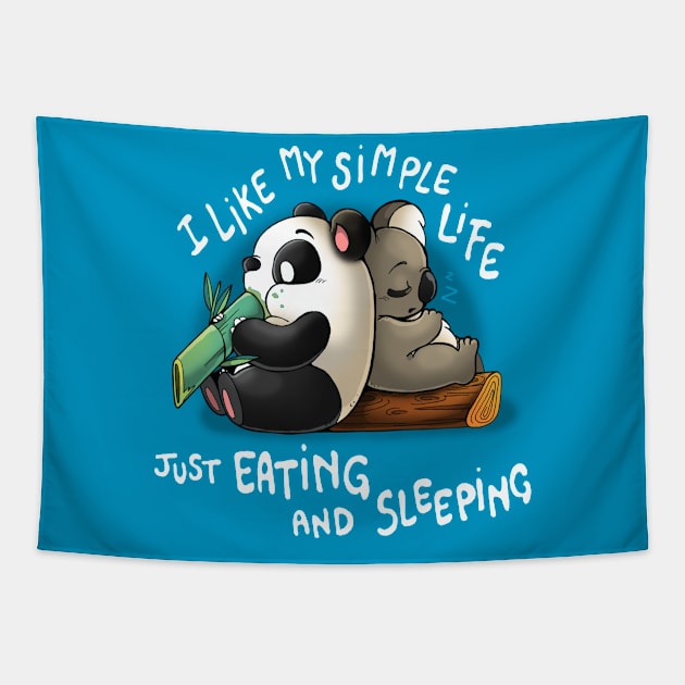 Just Eating and Sleeping Tapestry by Vallina84