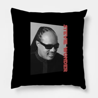 stevie wonder monochrome style Pillow