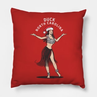 Duck, NC Christmas Vacationing Holiday Hula Girl Pillow