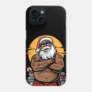 Awesome Tattooed Black Santa Illustration Phone Case