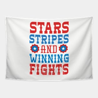 Stars Stripes And Winning Fights Tapestry