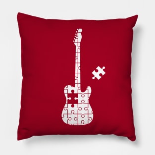 Puzzle T-Style Electric Guitar Silhouette Pillow