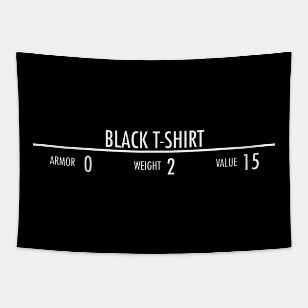 Black t-shirt Tapestry by juliusredmon