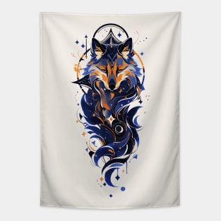 A wolf spirit watercolor Tapestry