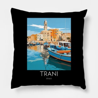 A Pop Art Travel Print of Trani - Italy Pillow