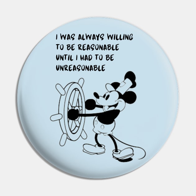 Steamboat Willie - Classic Cartoon Pin by Aldrvnd