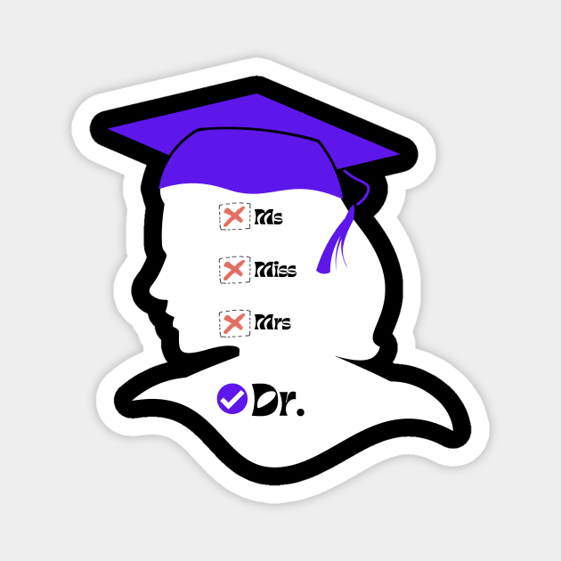 Purple Graduation Cap Miss Ms Mrs Dr for New Graduate | Dark Variant Magnet by ArtcoZen