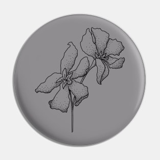 Oleander (Black, Small) Pin